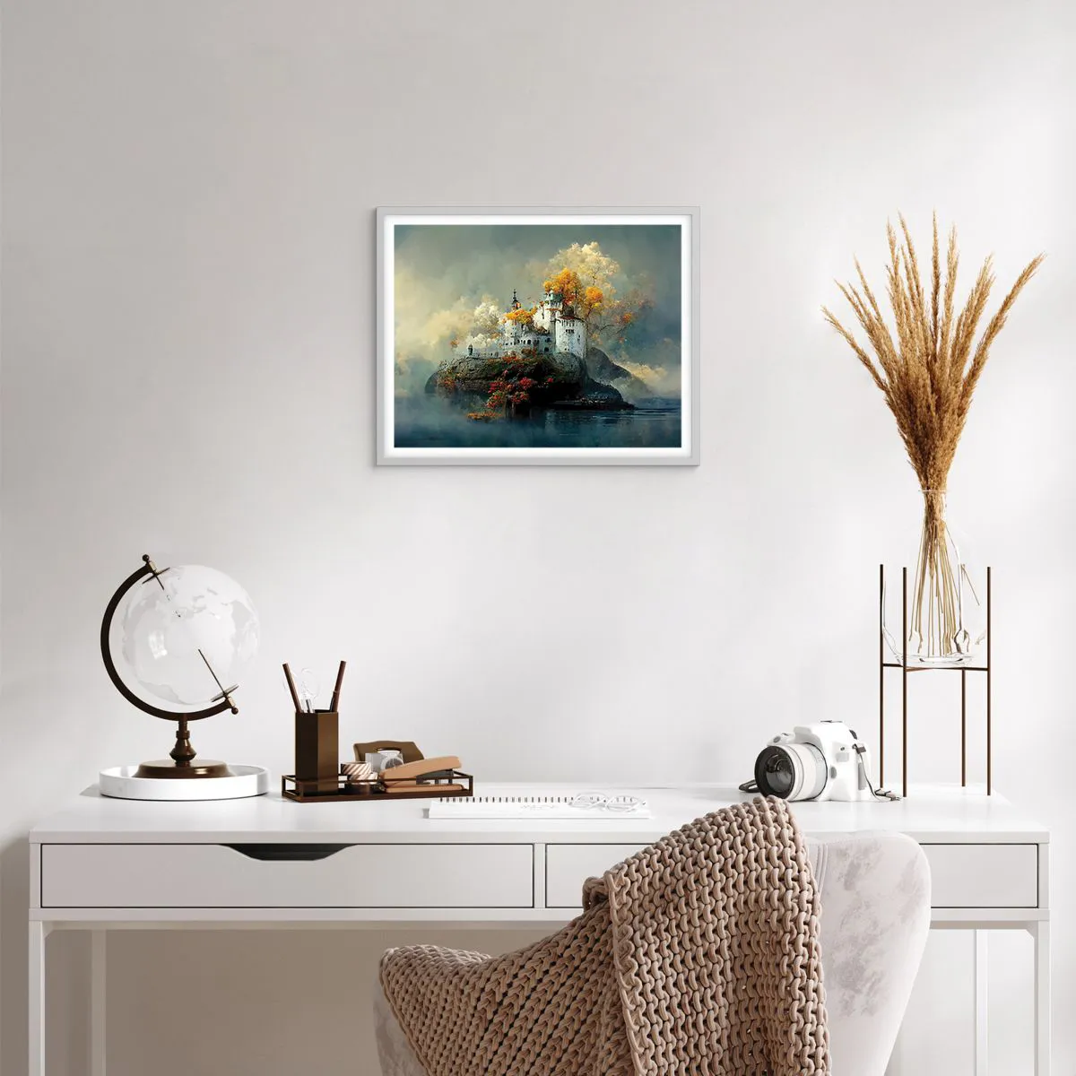 Affisch i vit ram - Början på en romantisk historia - 50x40 cm