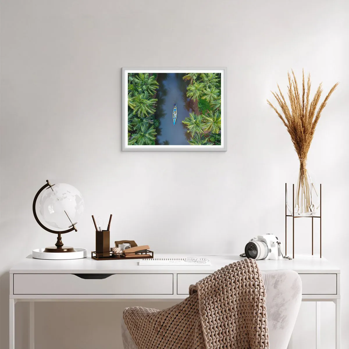 Plakat w białej ramie - Na tropikalnym szlaku - 50x40 cm