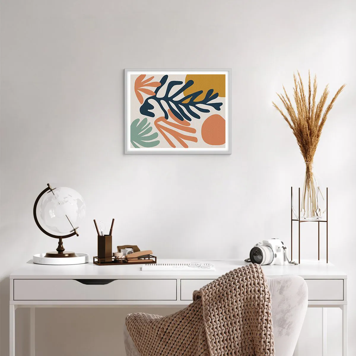 Plakat w białej ramie - Koralowe morza - 50x40 cm