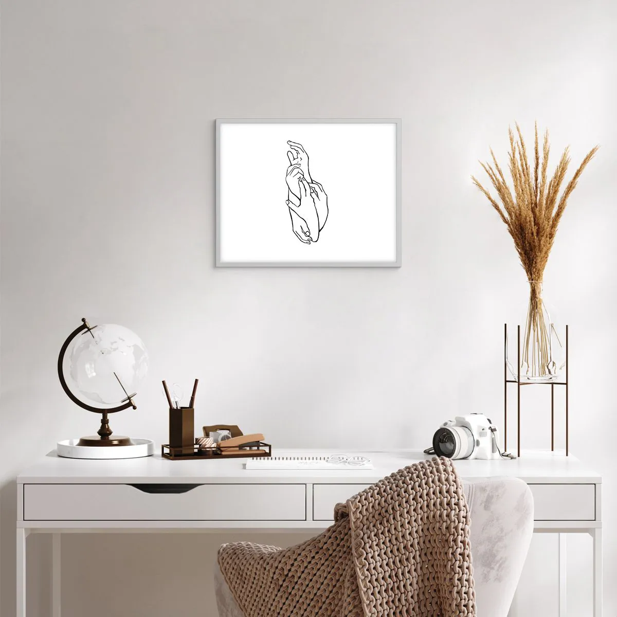 Póster en marco blanco - El tacto - 50x40 cm