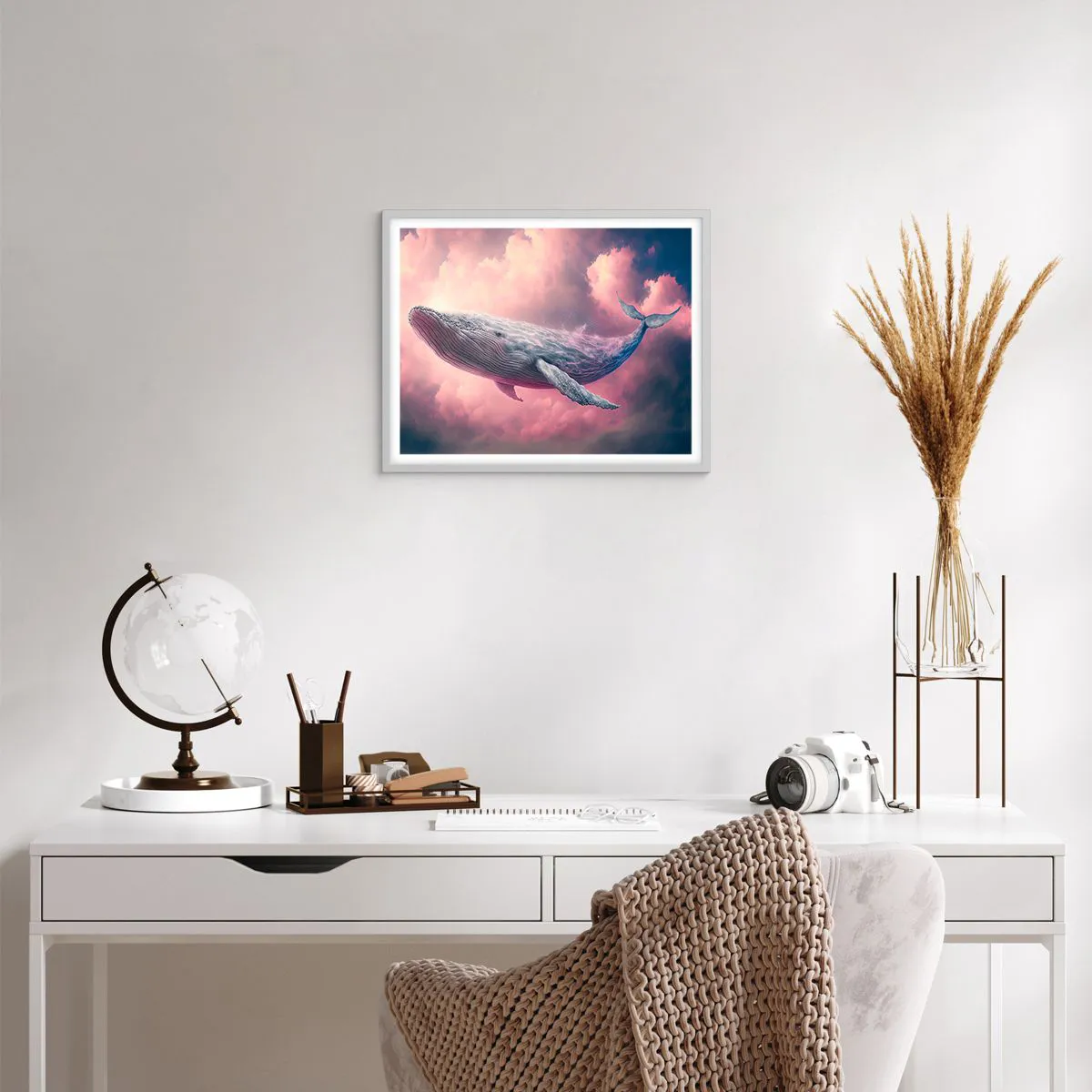 Póster en marco blanco - La reina de los mares asciende - 50x40 cm