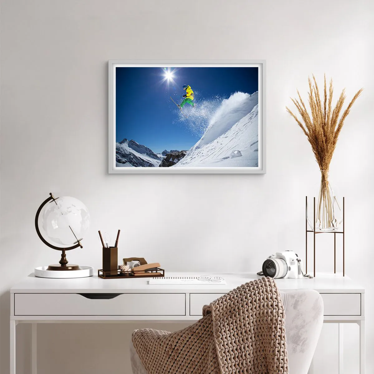 Pôster em moldura branca - Dançando com as montanhas - 70x50 cm