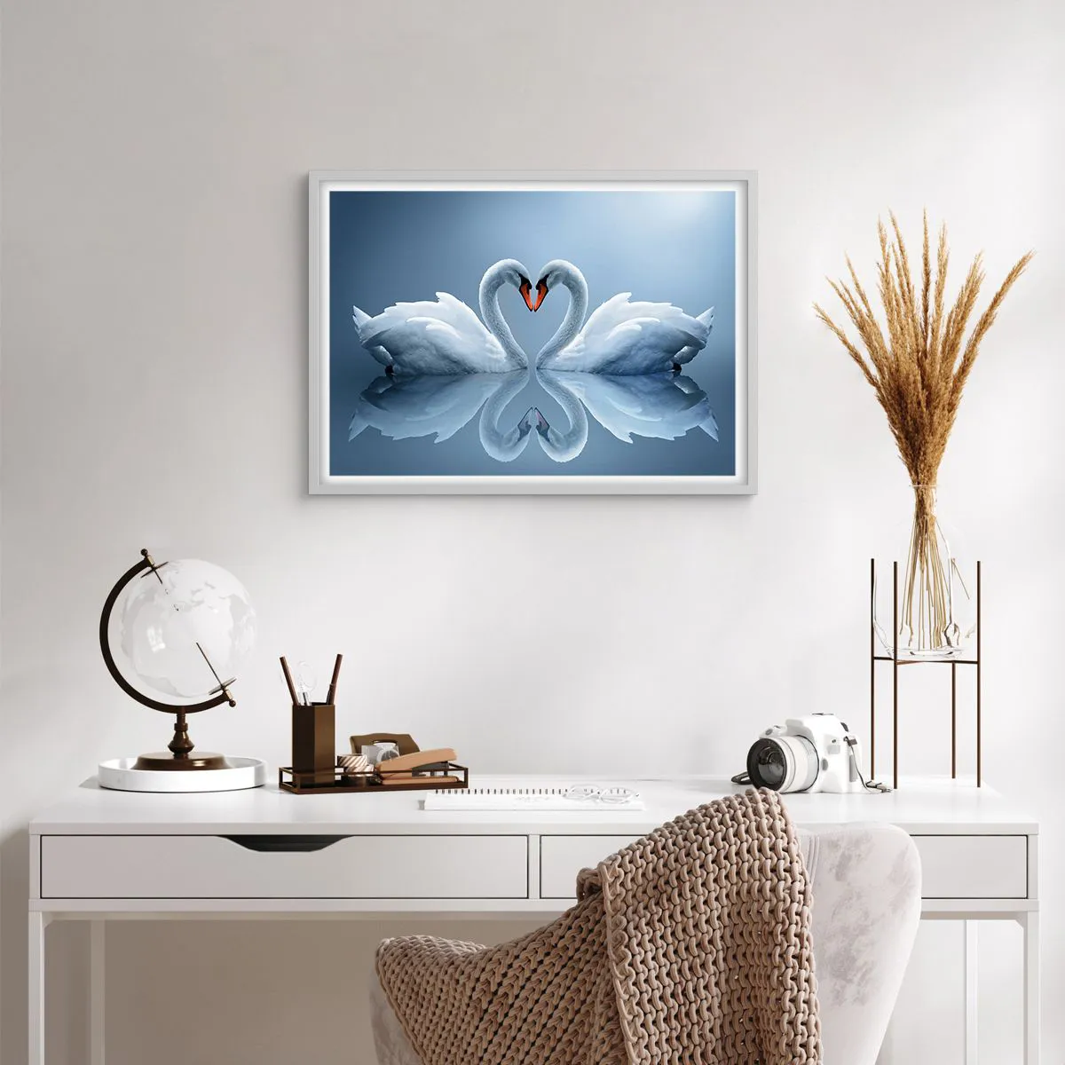 Pôster em moldura branca - Hora do amor - 70x50 cm