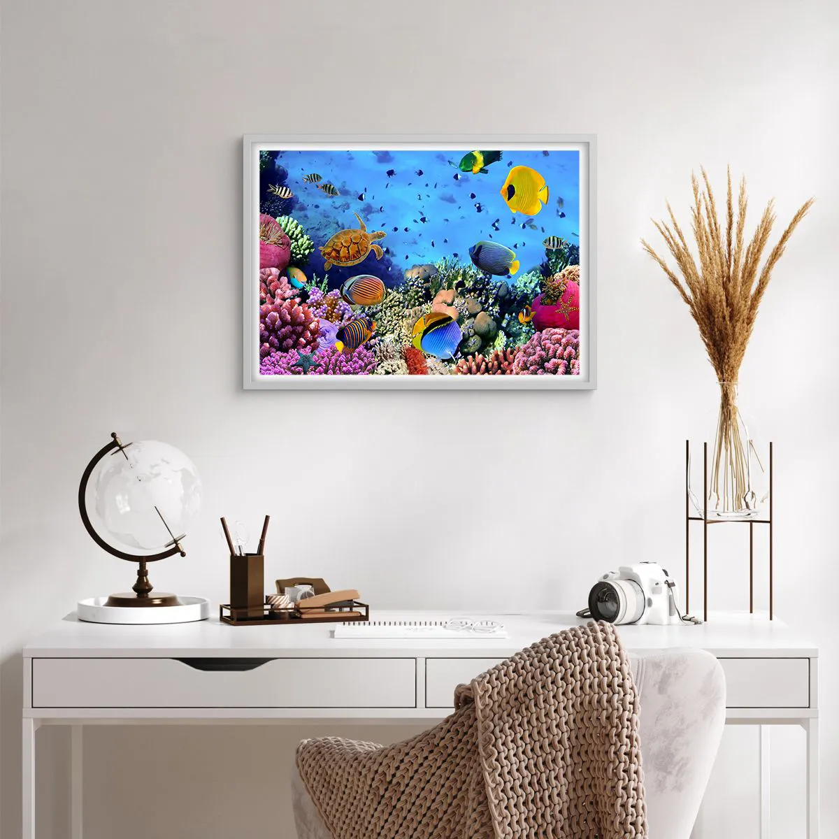 Poster in white frmae - What Do We Know about Life? - 70x50 cm