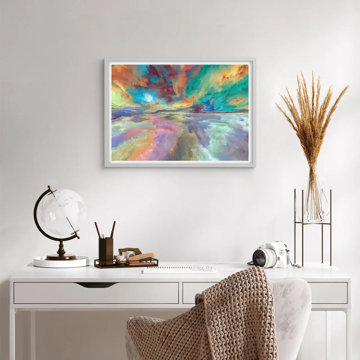 Affiche dans un cadre blanc - Poster - Deux paradis - 70x50 cm