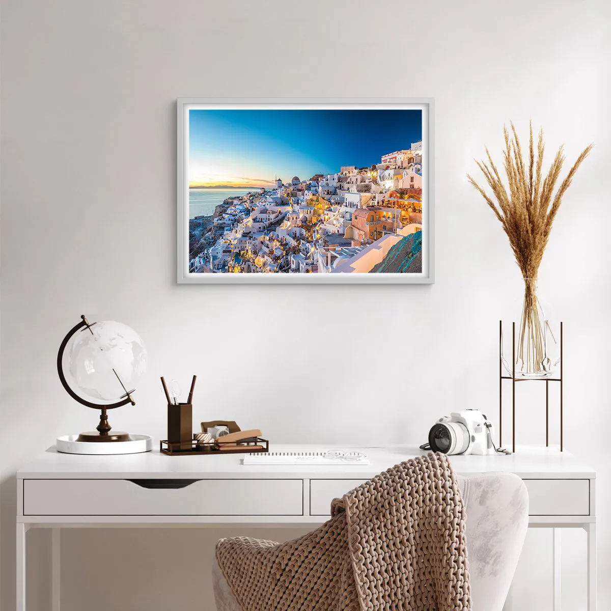 Póster en marco blanco - La esencia de lo griego - 70x50 cm