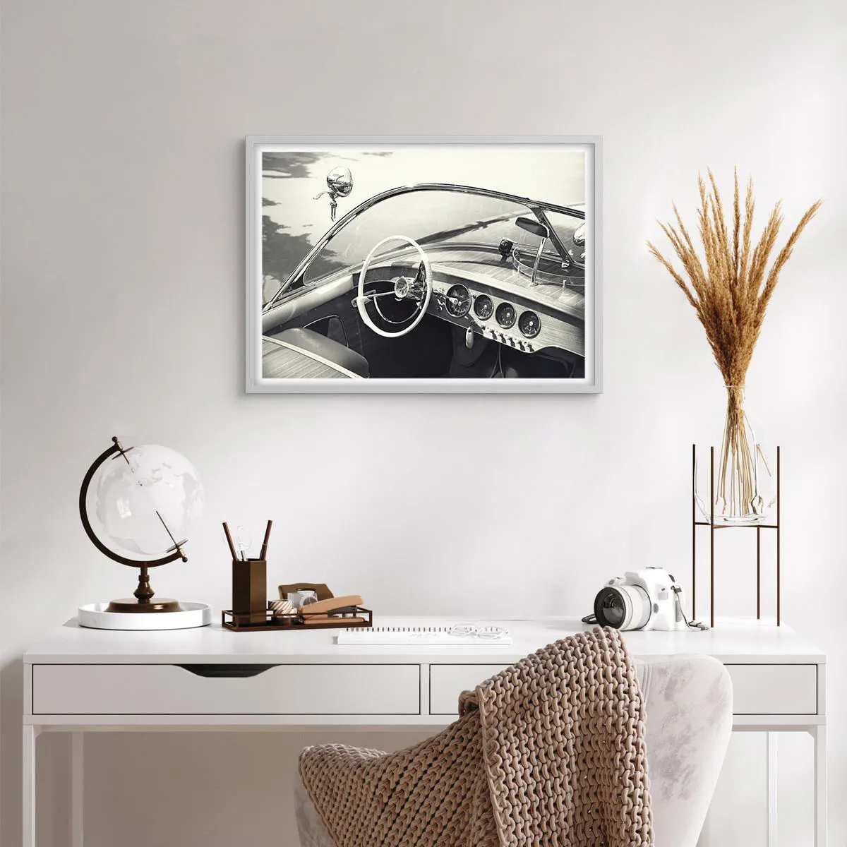 Affiche dans un cadre blanc - Poster - Temps pour riche - 70x50 cm