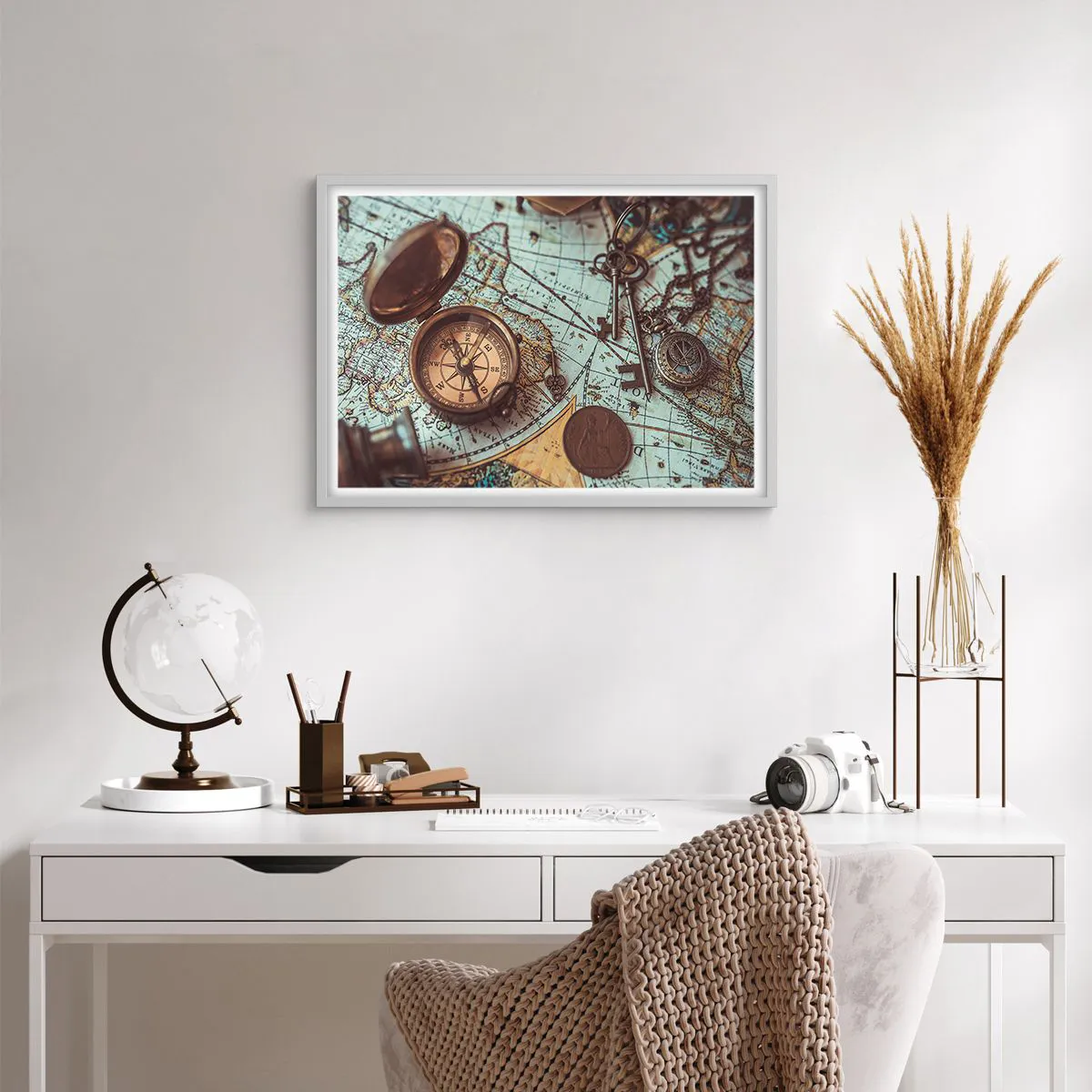 Affisch i vit ram - För äventyrare - 70x50 cm