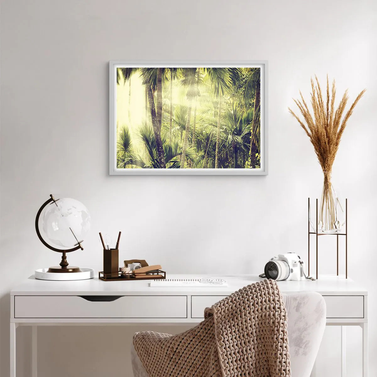 Plakat i hvid ramme - I grønne gløder - 70x50 cm