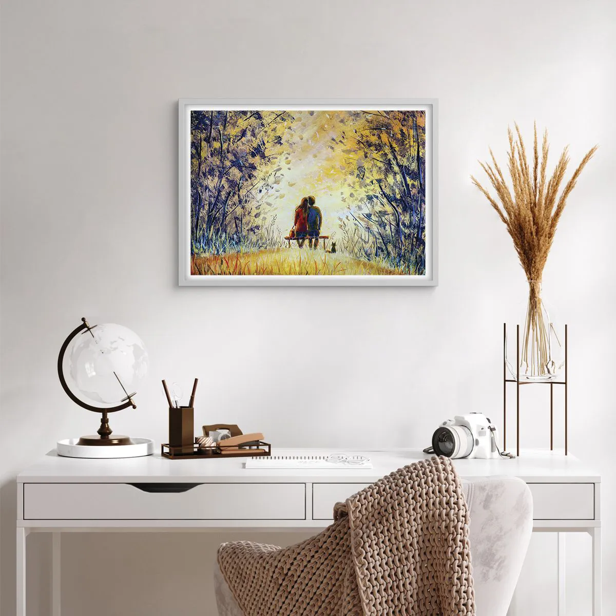 Affiche dans un cadre blanc - Poster - Moment magique - 70x50 cm