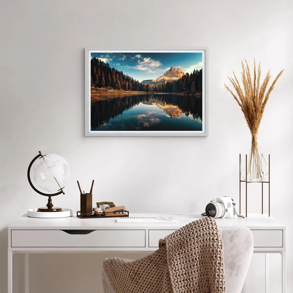 Póster en marco blanco - Paisaje duplicado - 70x50 cm