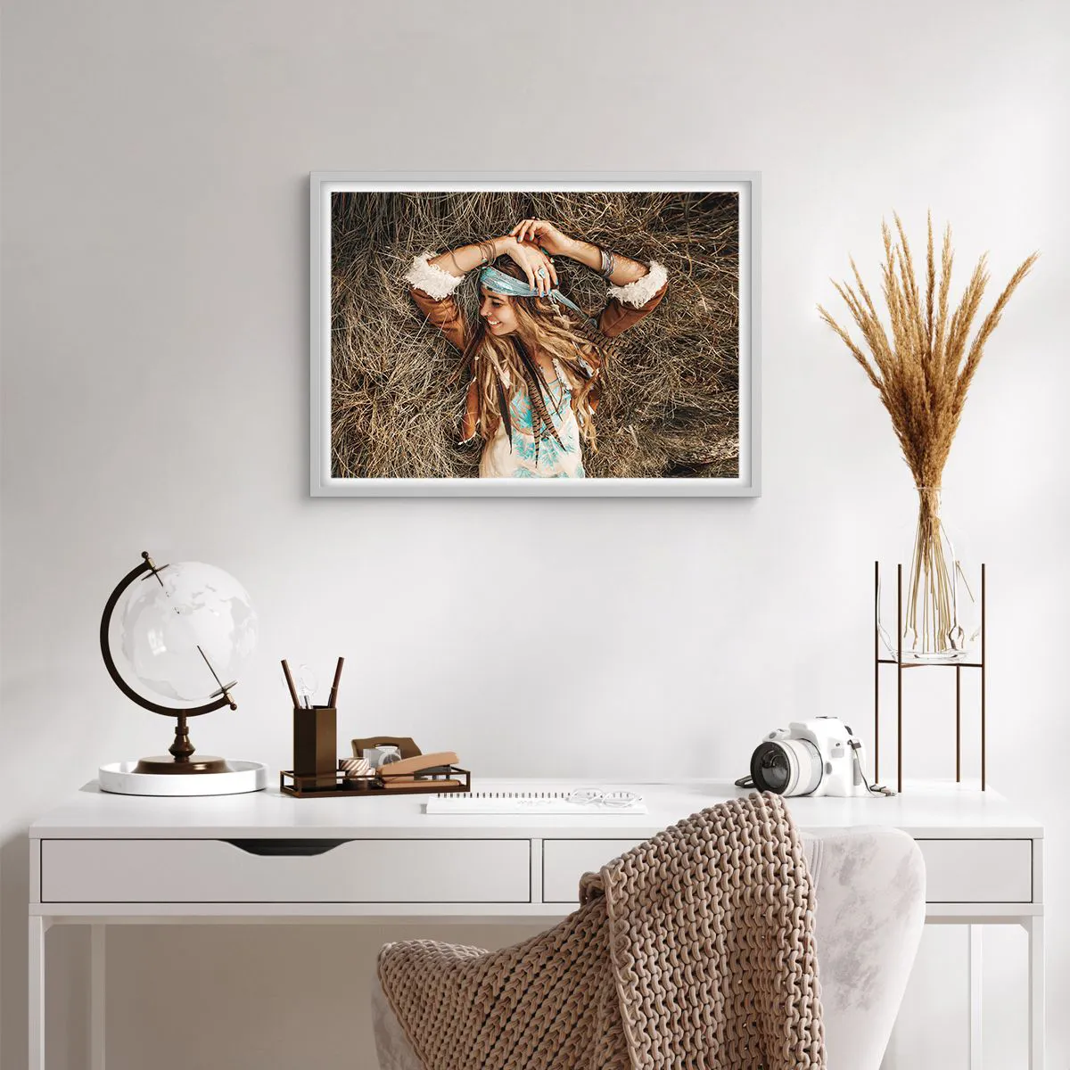 Poster în ramă albă - În drum spre vara iubirii - 70x50 cm