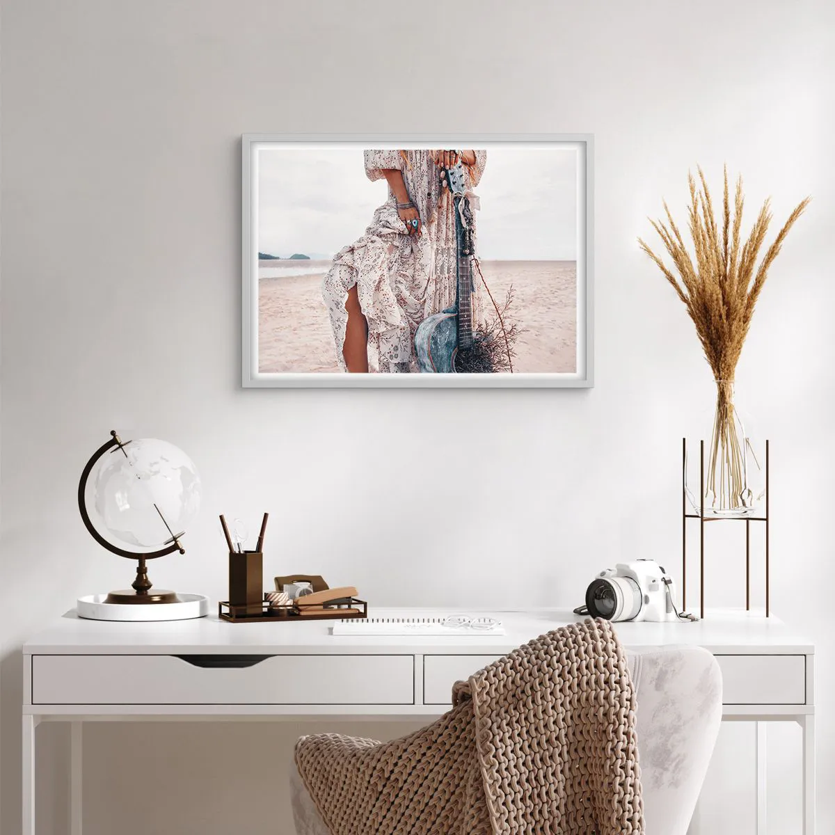 Poster in white frmae - Flower Chidlren on their Way - 70x50 cm