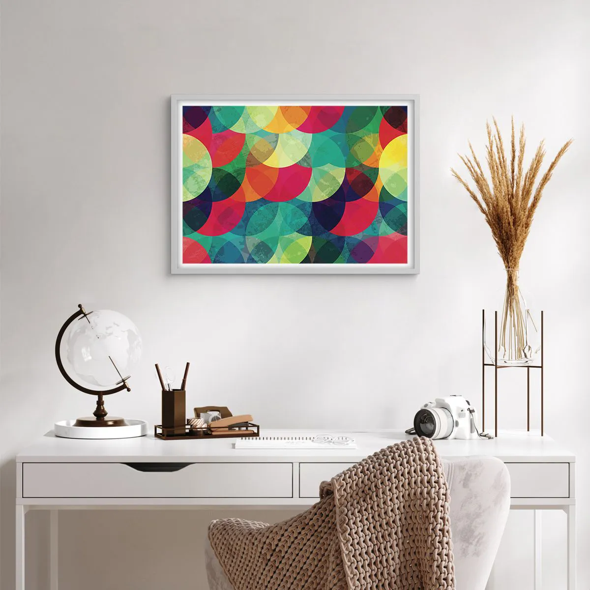 Póster en marco blanco - Ascensión circular - 70x50 cm