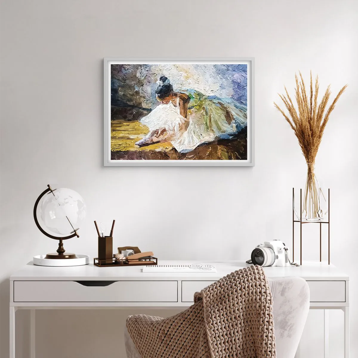 Affiche dans un cadre blanc - Poster - D'après un tableau de Degas - 70x50 cm