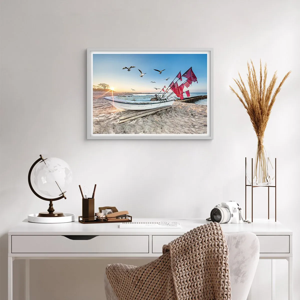 Pôster em moldura branca - Um merecido descanso - 70x50 cm