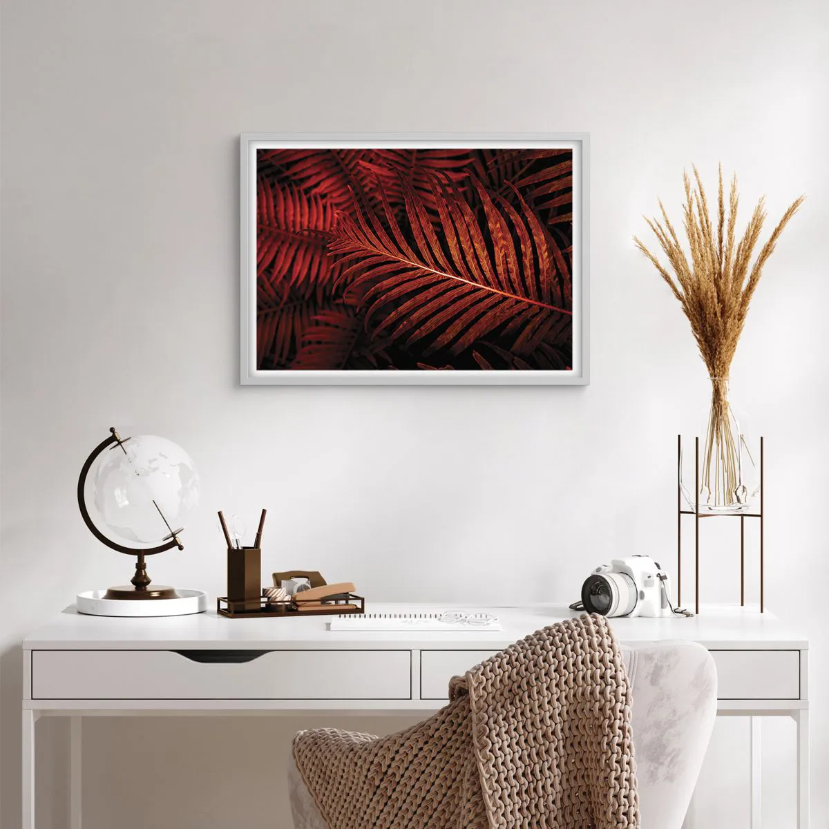 Affiche dans un cadre blanc - Poster - Chaleur de la vie - 70x50 cm