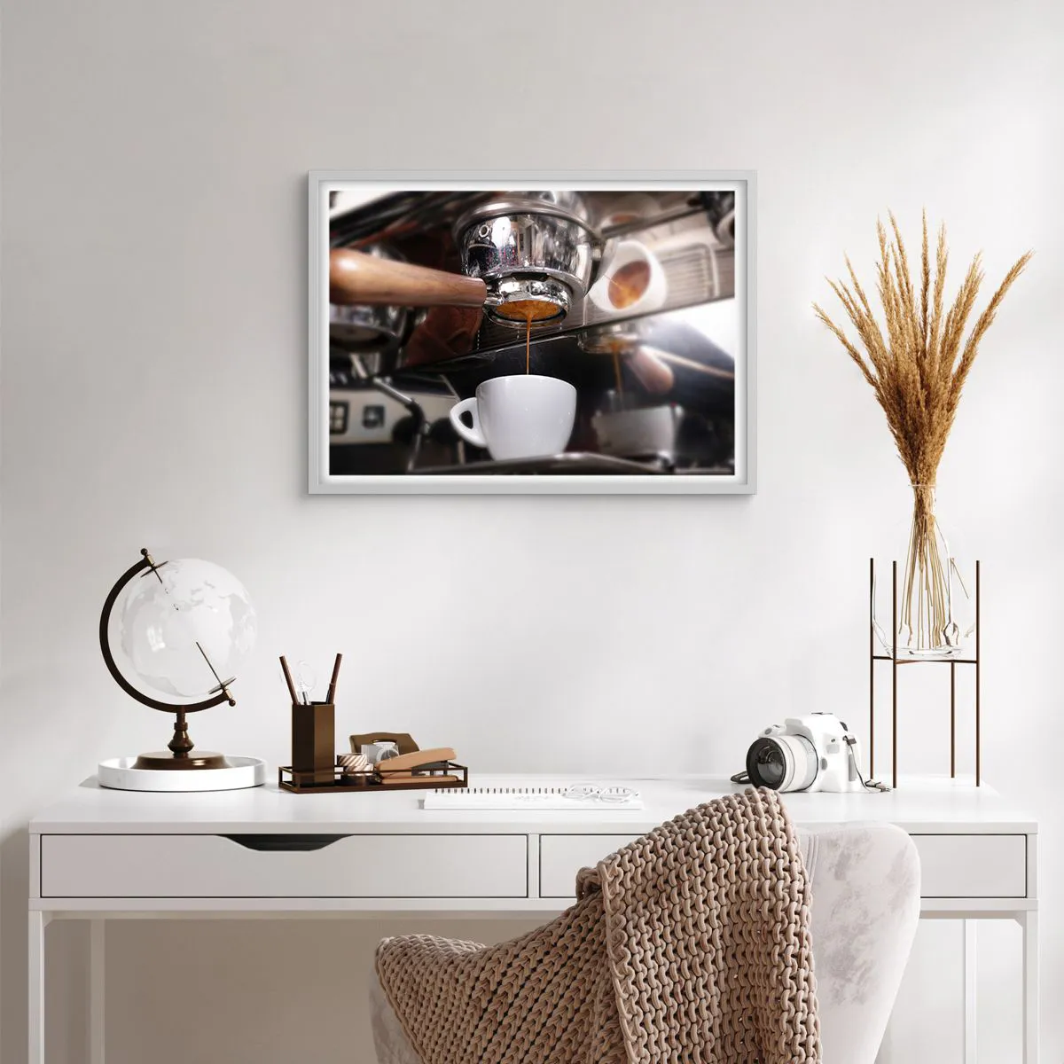 Poster in einem weißen Rahmen - Gute Zeit des Tages - 70x50 cm