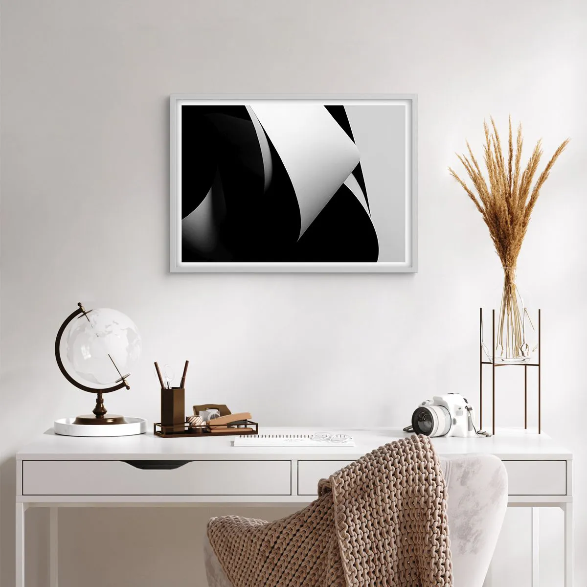 Poster in einem weißen Rahmen - Lichtflächen aus der Schattentiefe - 70x50 cm