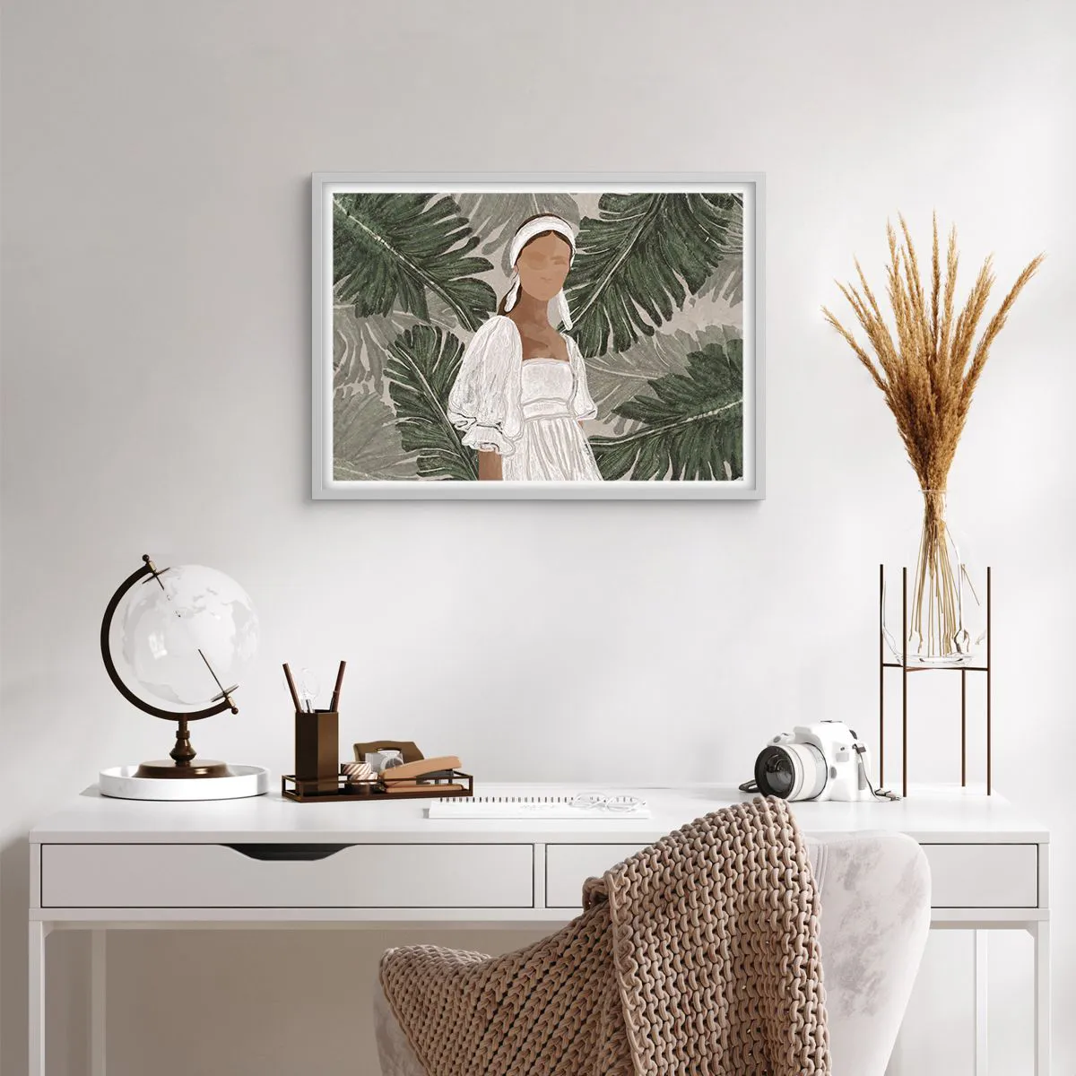 Affiche dans un cadre blanc - Poster - Portrait exotique - 70x50 cm