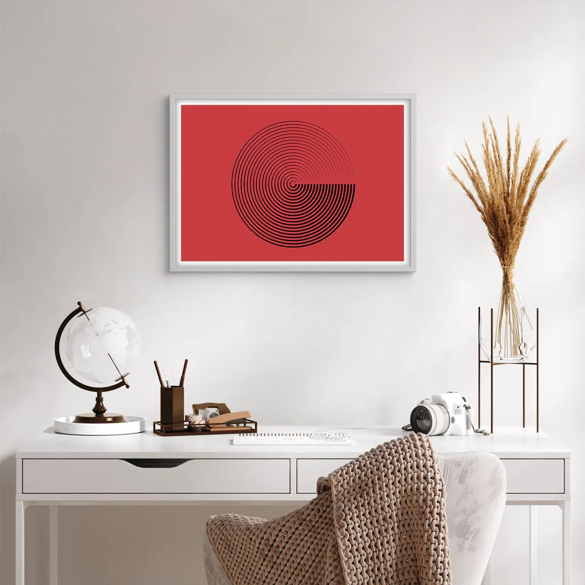 Affiche dans un cadre blanc - Poster - Mouvement circulaire - 70x50 cm