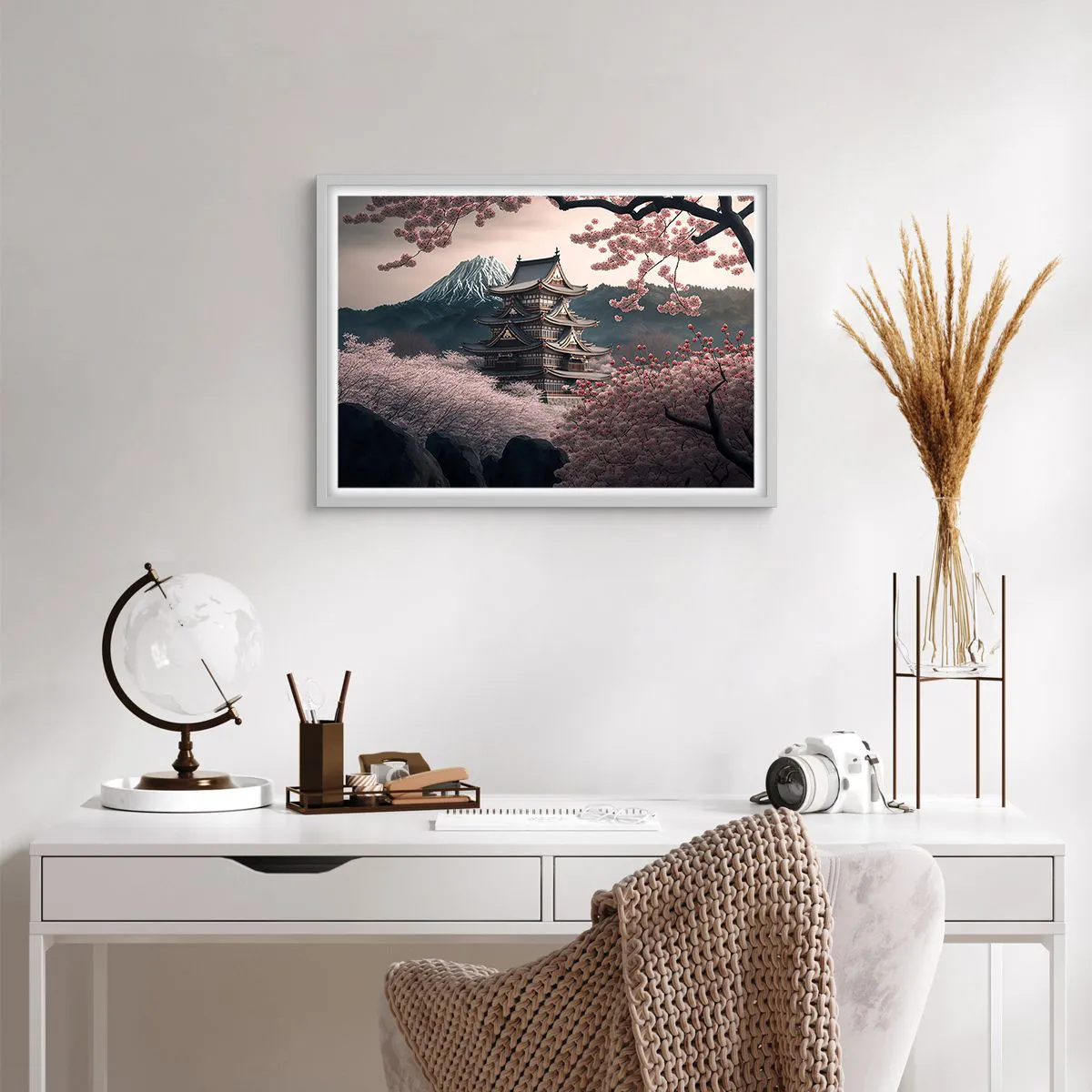 Poszter fekete keretben - A cseresznyevirágzás országa - 70x50 cm