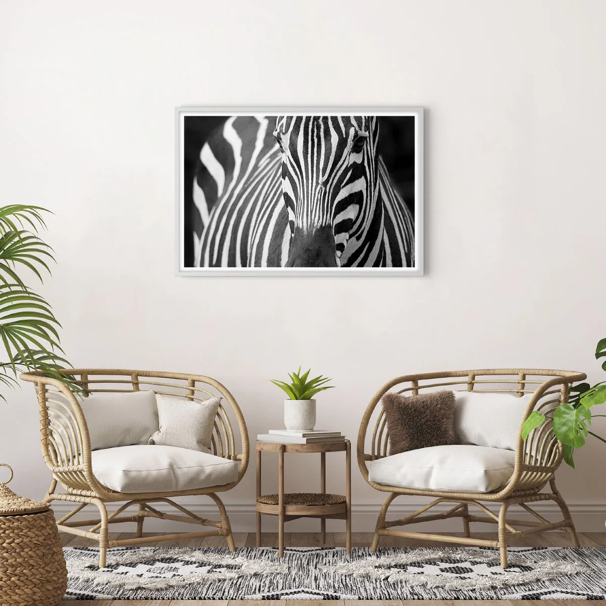 Plakat i hvid ramme - Verden er sort og hvid - 91x61 cm