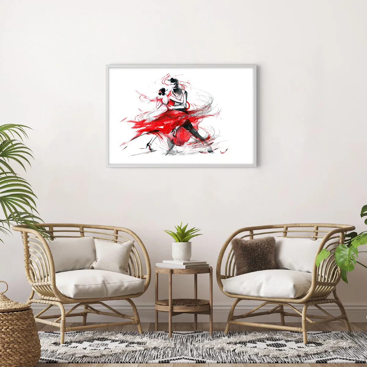 Poster in einem weißen Rahmen - Tango – der Rhythmus der Leidenschaft - 91x61 cm