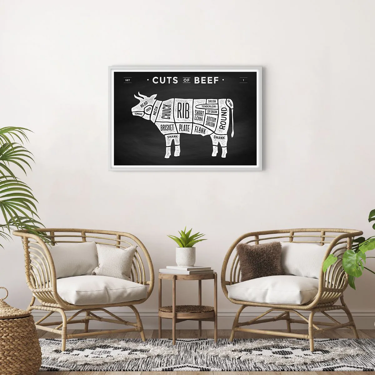 Poster in white frmae - Time for a Feast - 91x61 cm