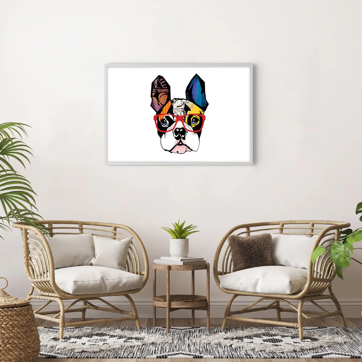 Póster en marco blanco - El intelectual - 91x61 cm