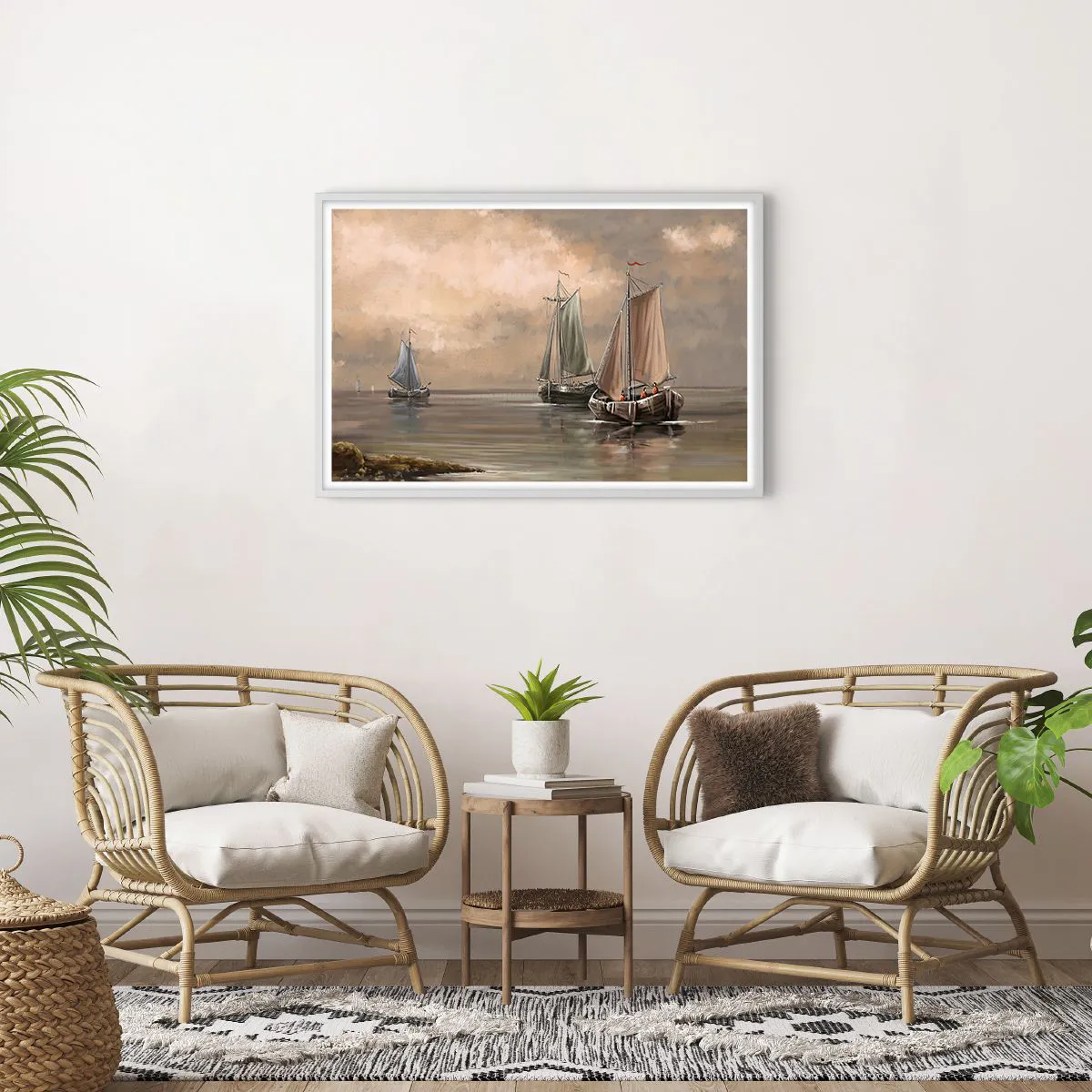 Plakat w białej ramie - Powrót żeglarzy - 91x61 cm