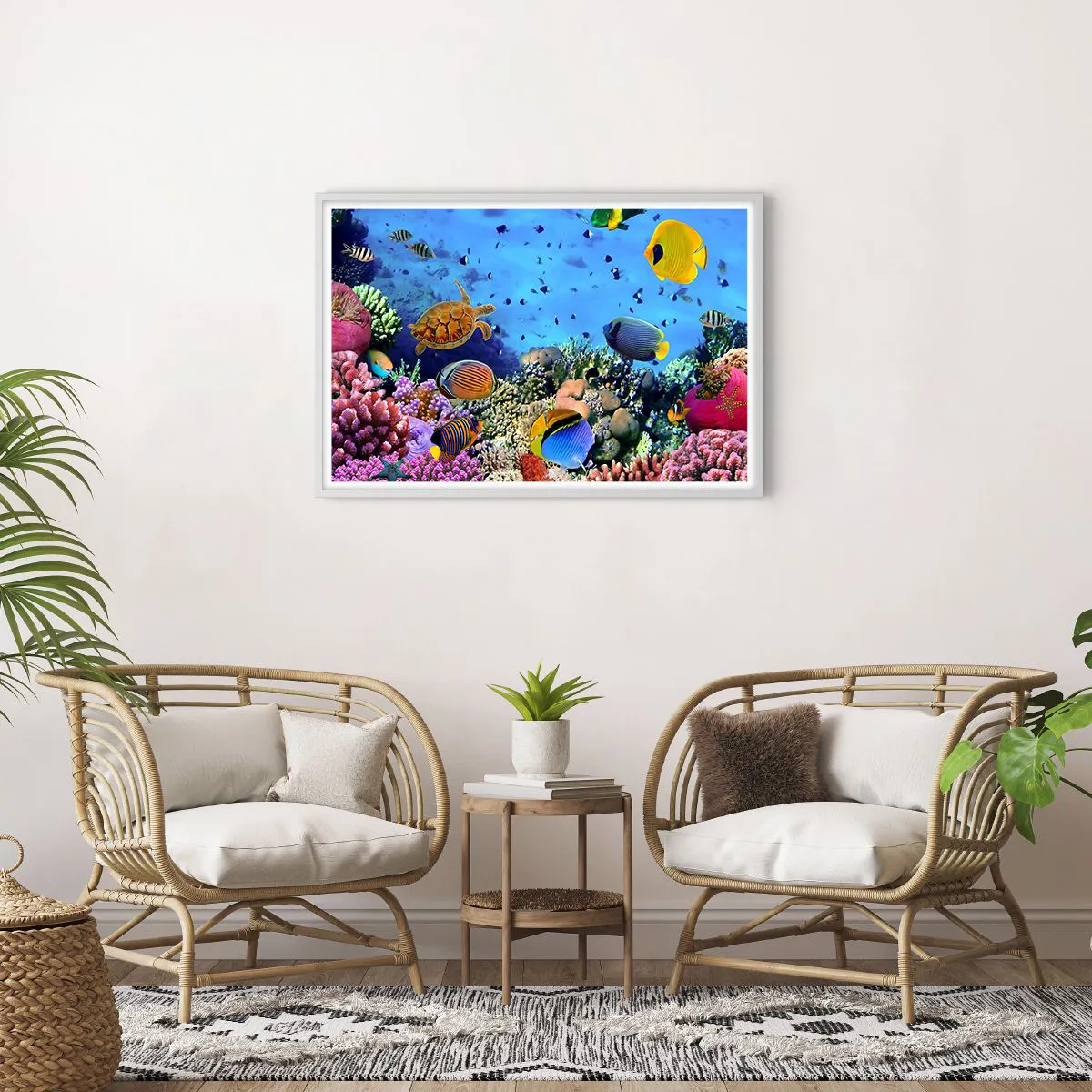 Poster in white frmae - What Do We Know about Life? - 91x61 cm