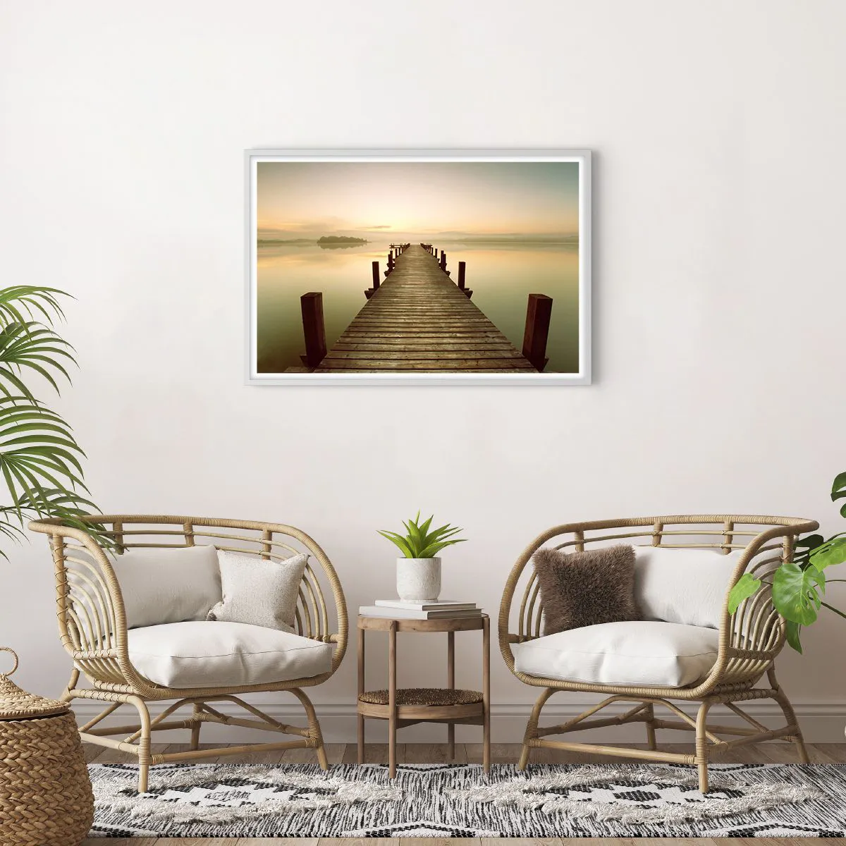 Poszter fekete keretben - Hajnal előtt, hajnal, fény - 91x61 cm