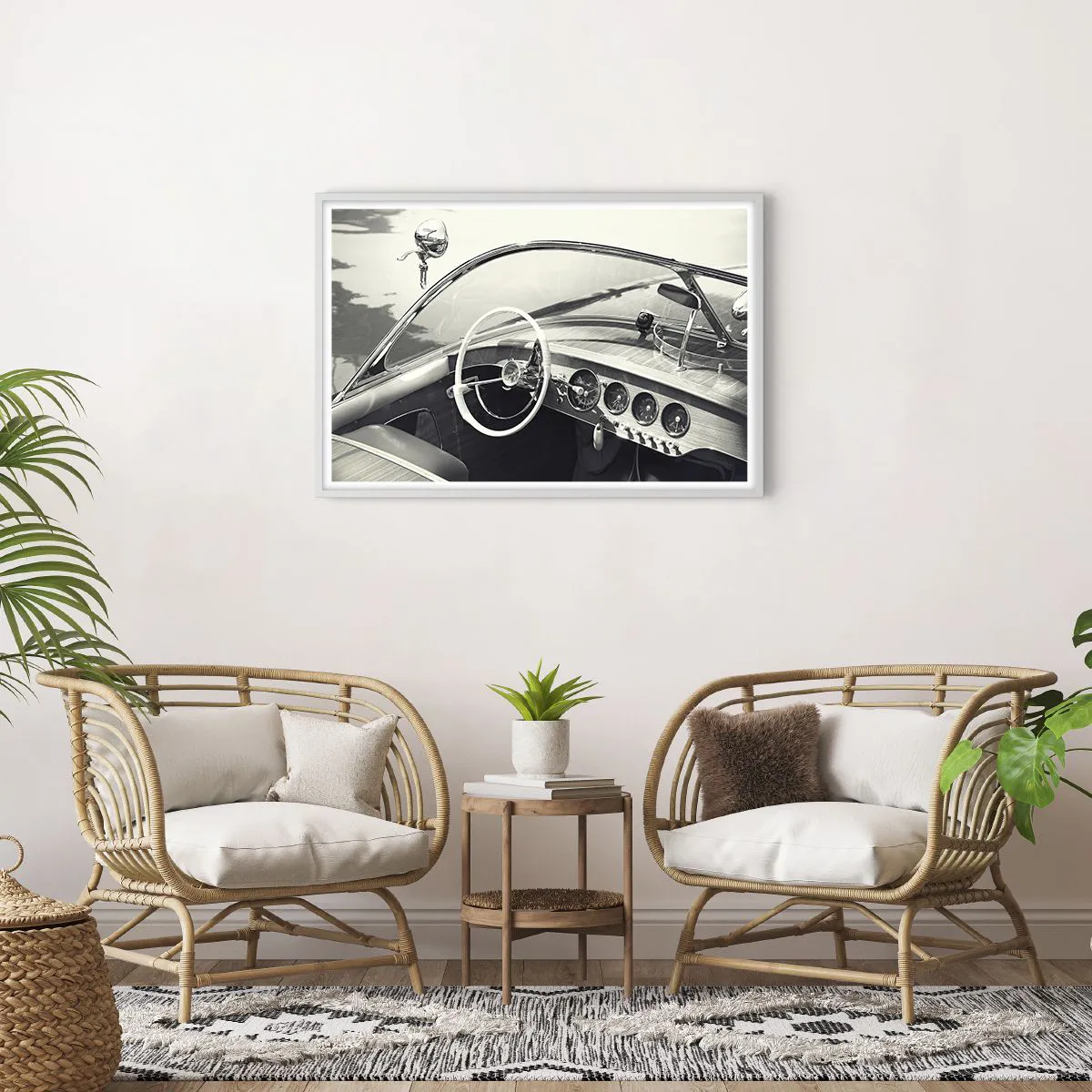 Affiche dans un cadre blanc - Poster - Temps pour riche - 91x61 cm