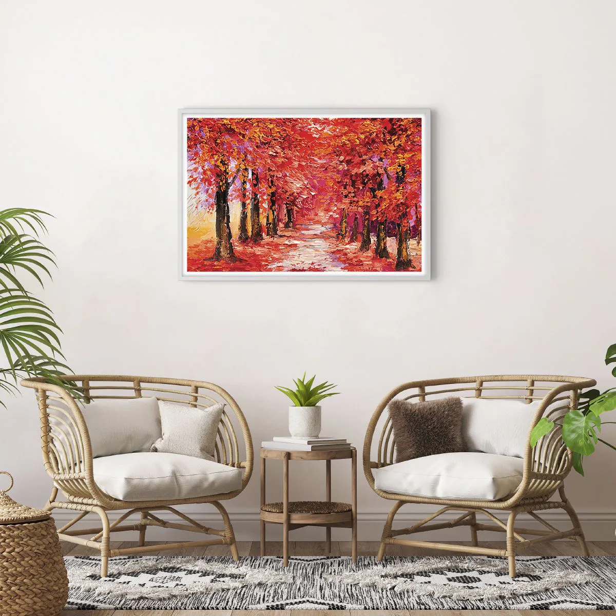 Poster in einem weißen Rahmen - Herbstlicher Eindruck - 91x61 cm