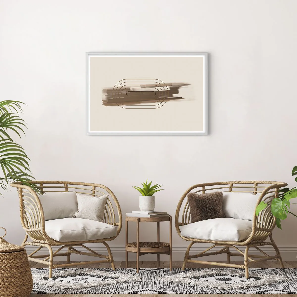 Affiche dans un cadre blanc - Poster - Parfum de gris - 91x61 cm