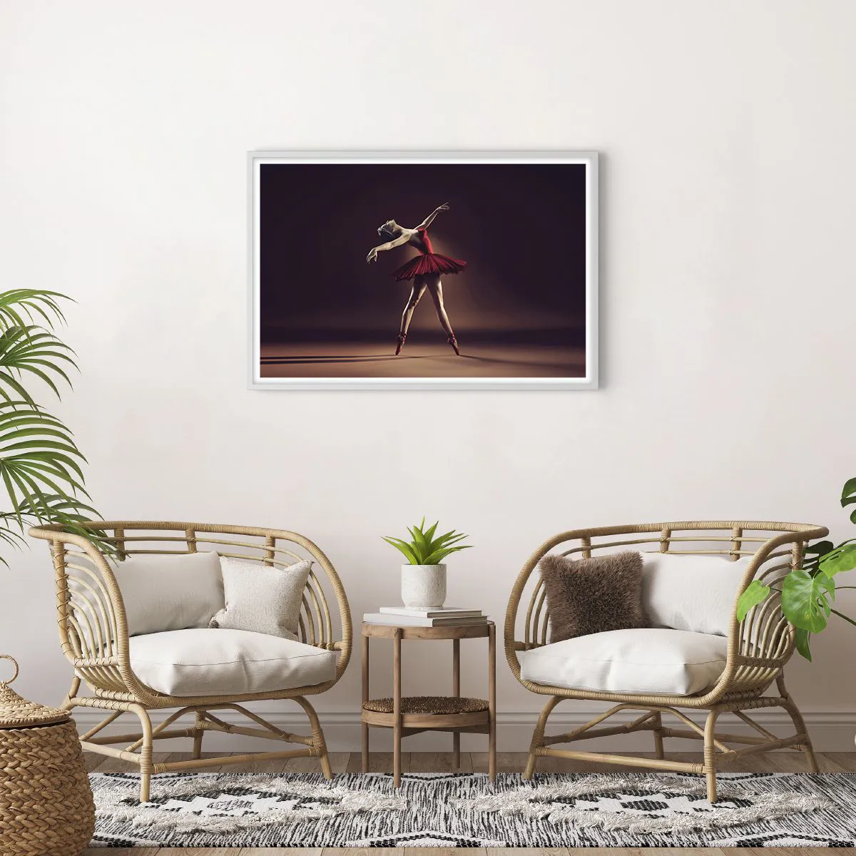 Poster in einem weißen Rahmen - Eine Primaballerina - 91x61 cm