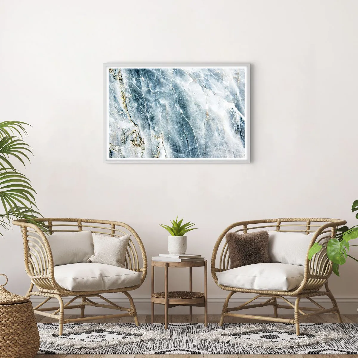 Plakat w białej ramie - Lodowy świat - 91x61 cm