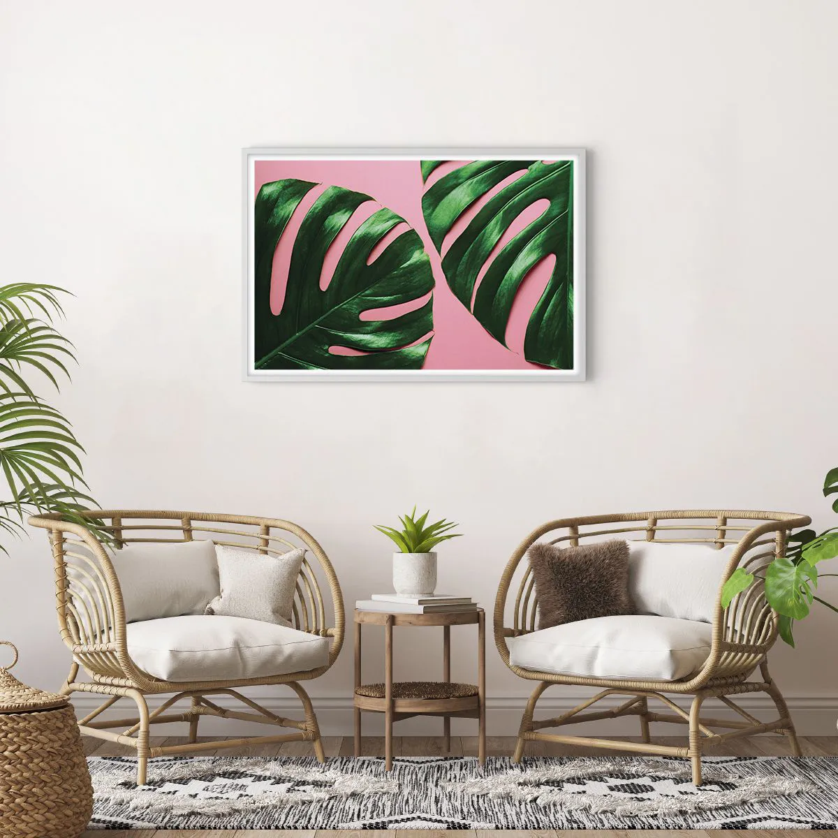 Poster in een witte lijst - Groene rendez-vous - 91x61 cm