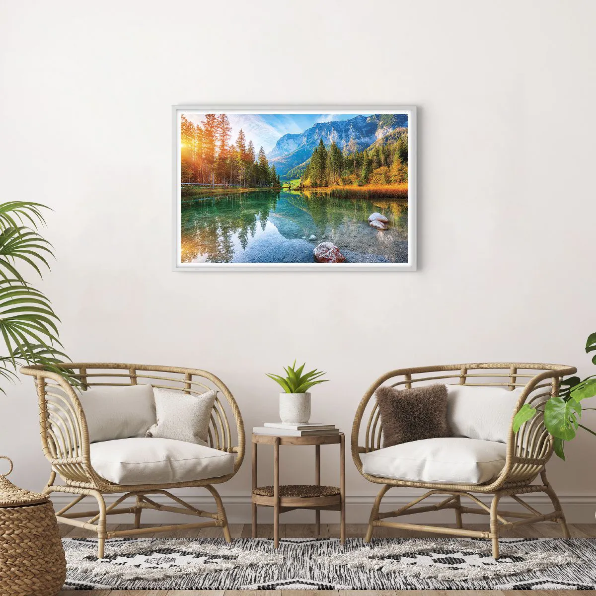 Poster in einem weißen Rahmen - Die Sanftheit des Herbstes - 91x61 cm