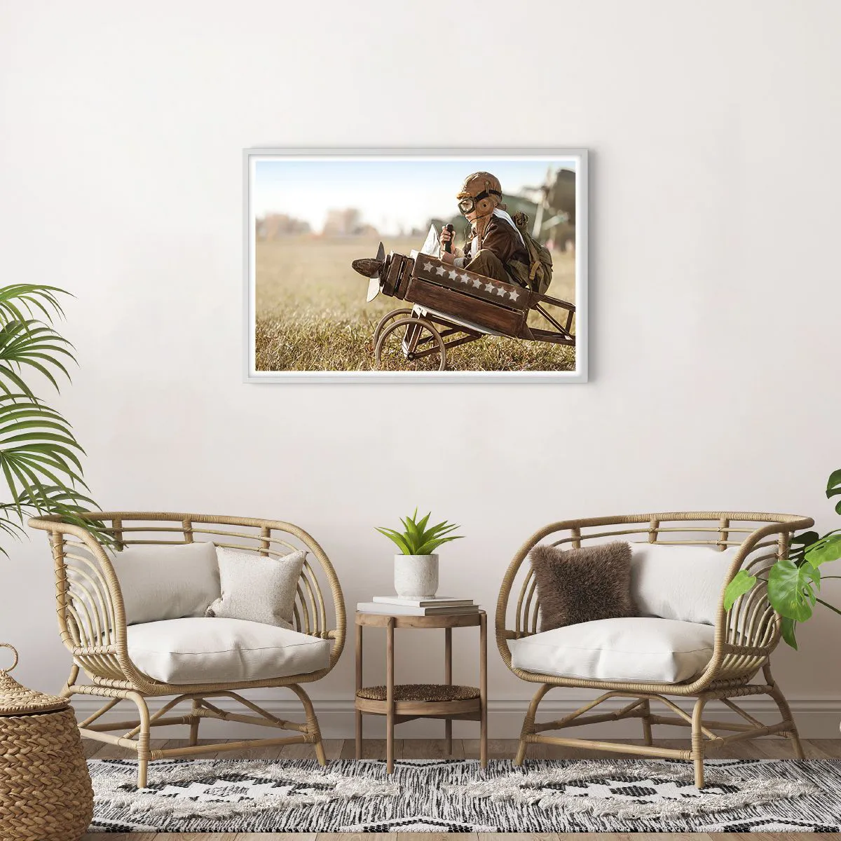 Plakat i hvid ramme - Start mod drømmen - 91x61 cm