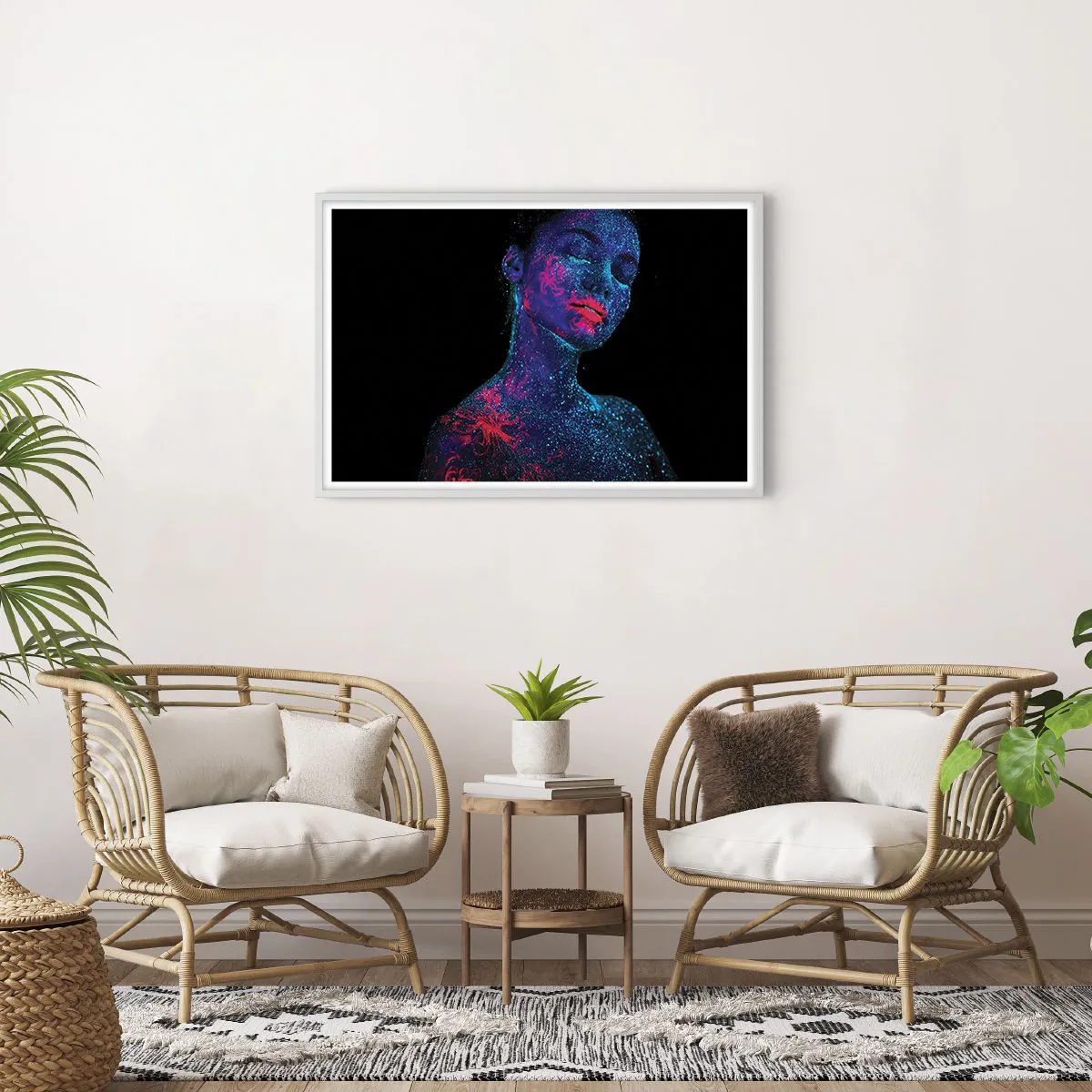 Poster in einem weißen Rahmen - Im Sternenstaub - 91x61 cm