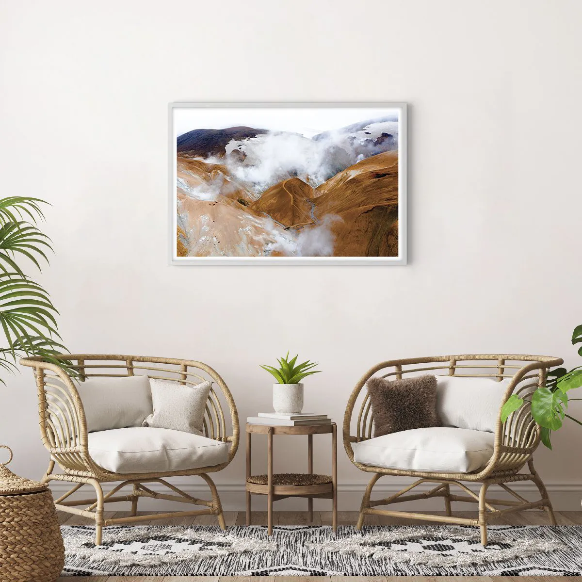 Póster en marco blanco - La dura belleza de Islandia - 91x61 cm