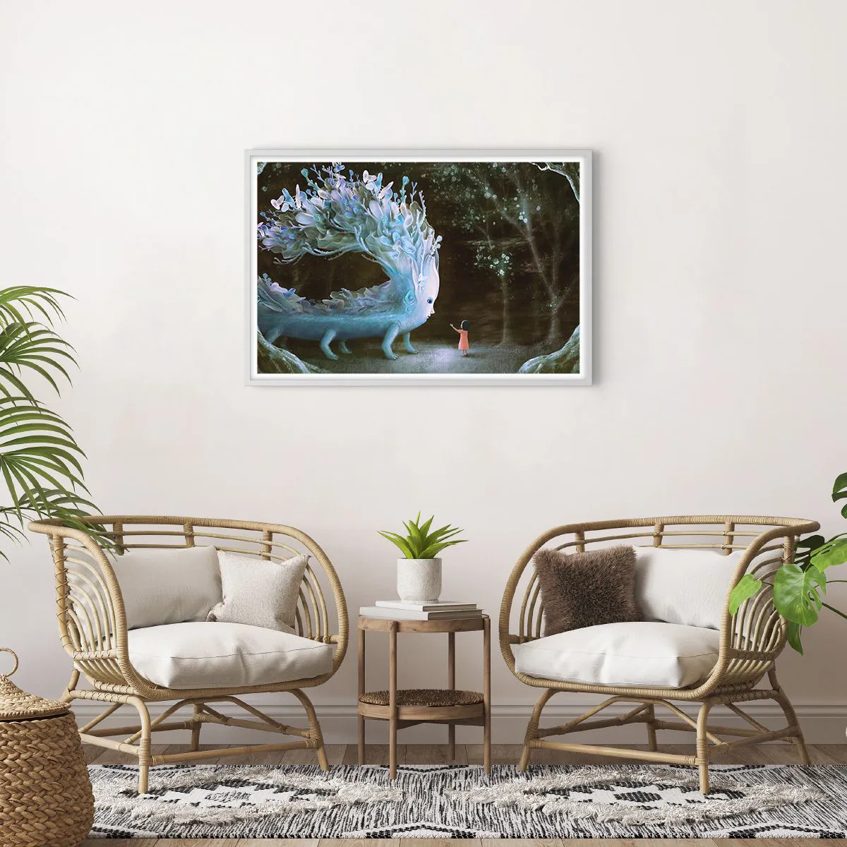 Poster in white frmae - Fantastic Encounter - 91x61 cm