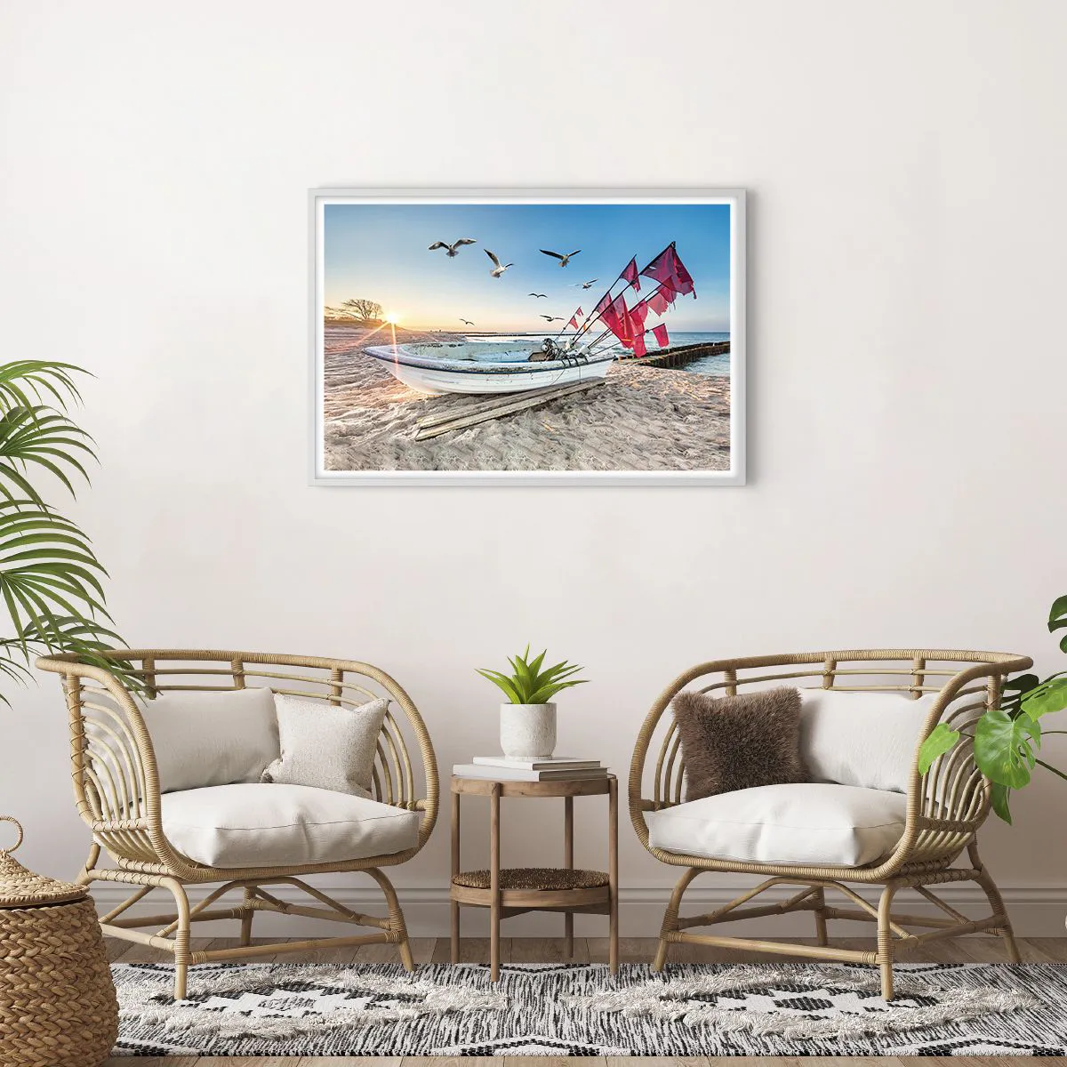 Plakat w białej ramie - Zasłużony odpoczynek - 91x61 cm