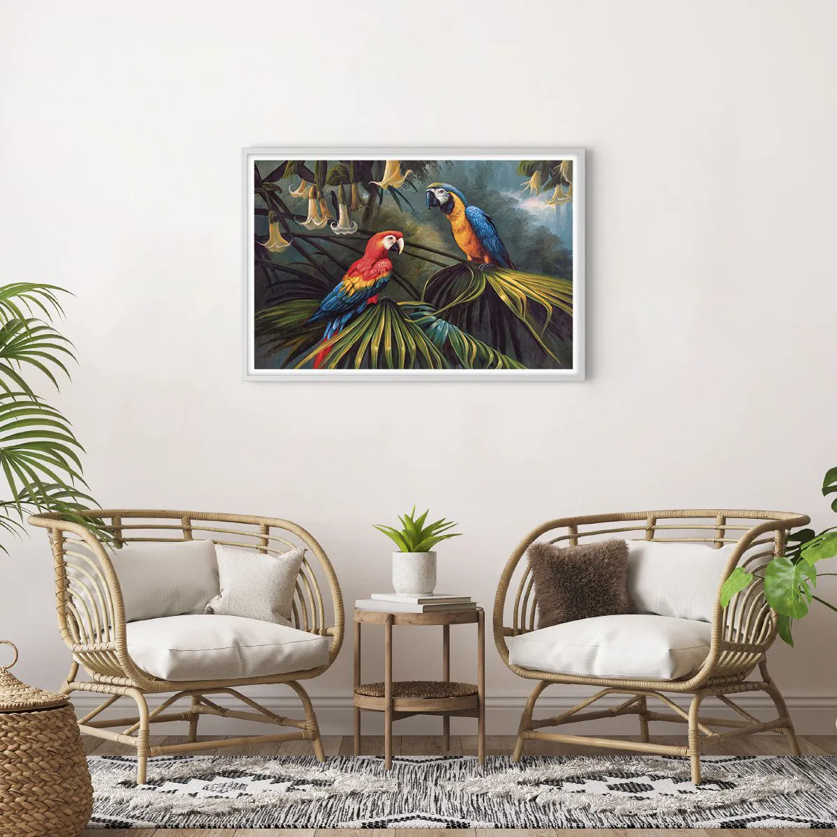 Affiche dans un cadre blanc - Poster - Romantisme dans les tropiques - 91x61 cm