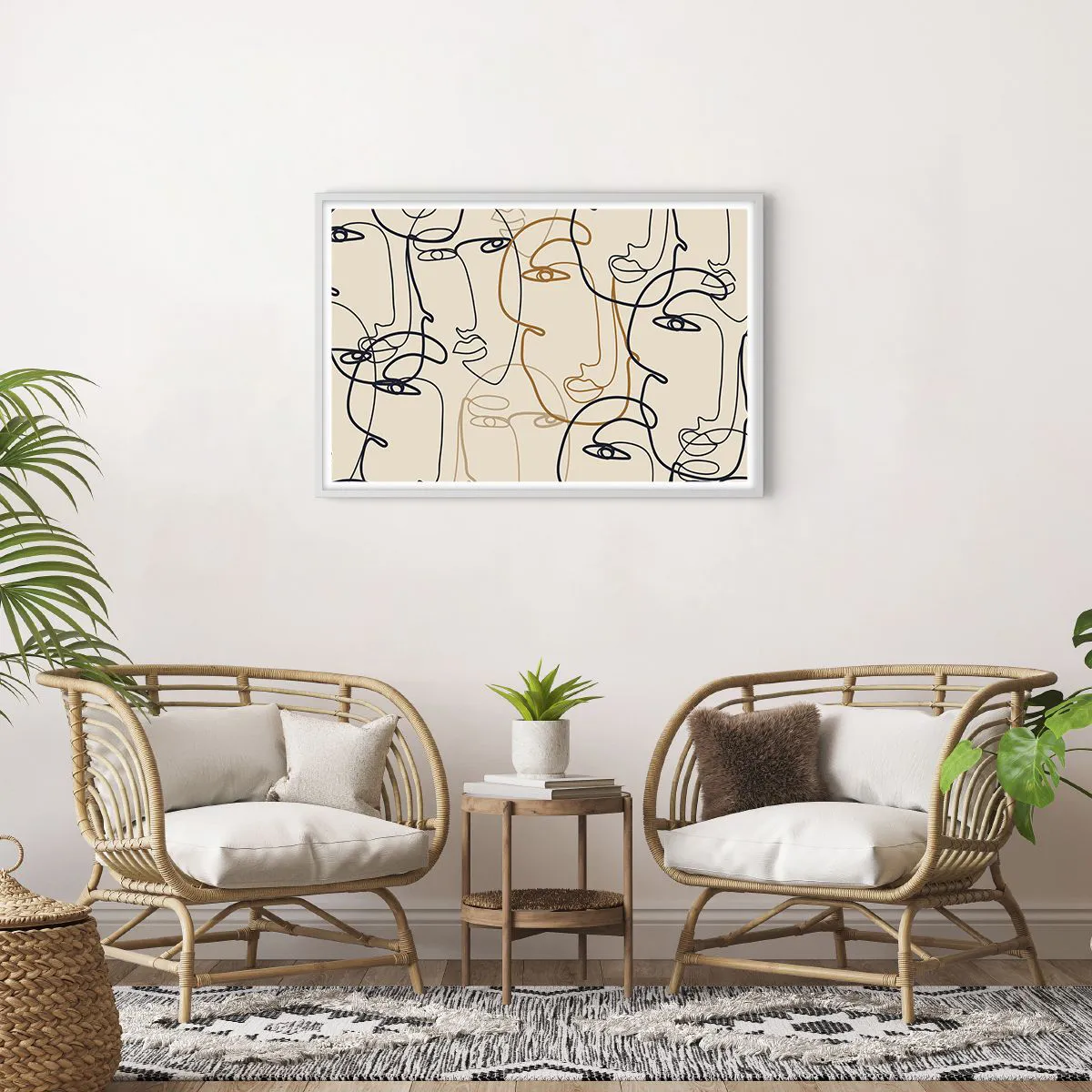 Poster in einem weißen Rahmen - Das Porträt wird multipliziert - 91x61 cm