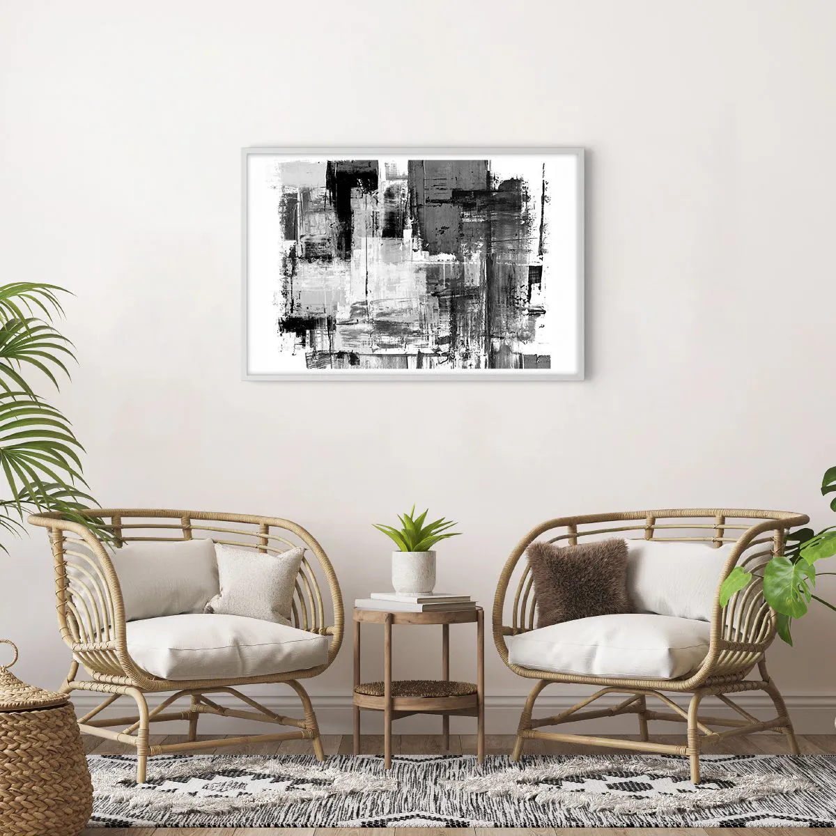 Affisch i vit ram - Grått är vackert - 91x61 cm