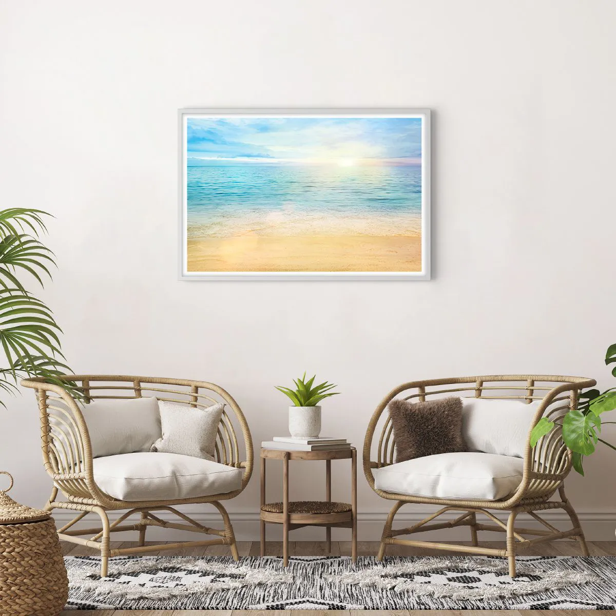 Affiche dans un cadre blanc - Poster - Le grand bleu - 91x61 cm