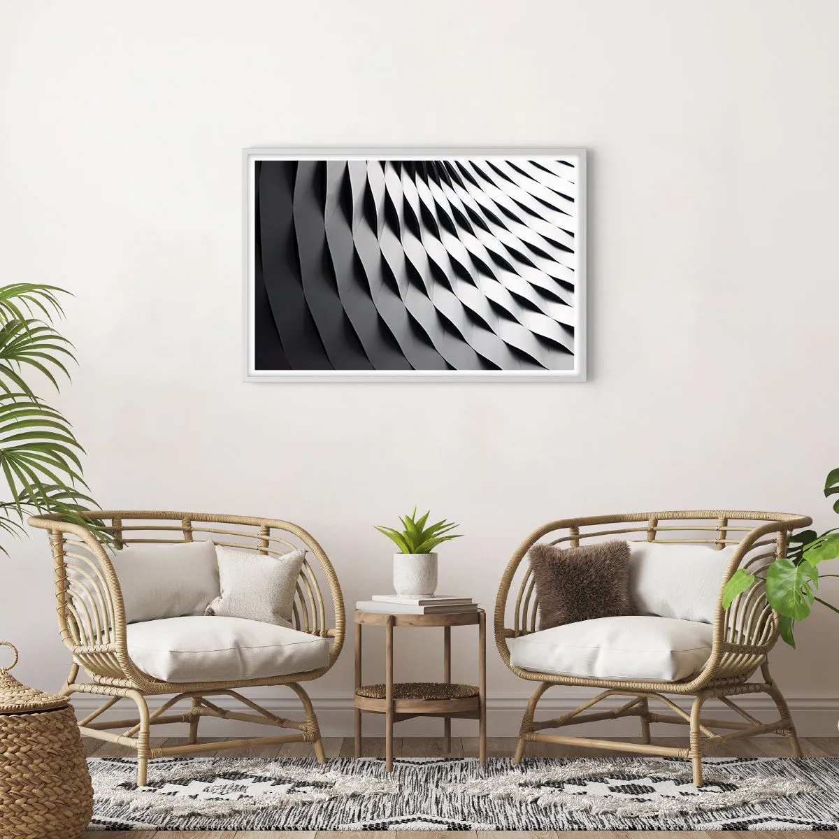 Affiche dans un cadre blanc - Poster - A la surface des vagues - 91x61 cm